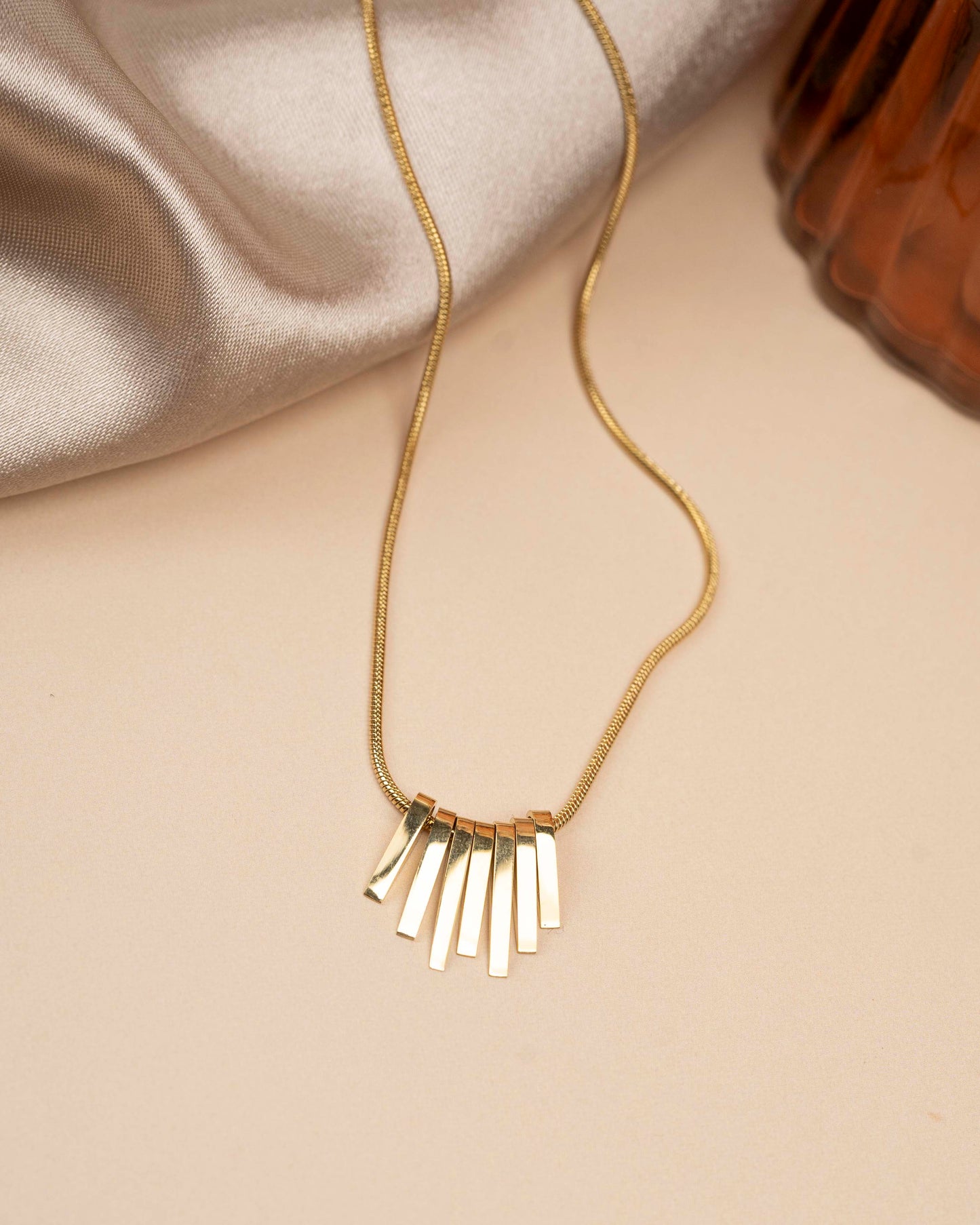 Eiti Jewels Golden Rhythm 18K Gold Plated Pendant Chain Set