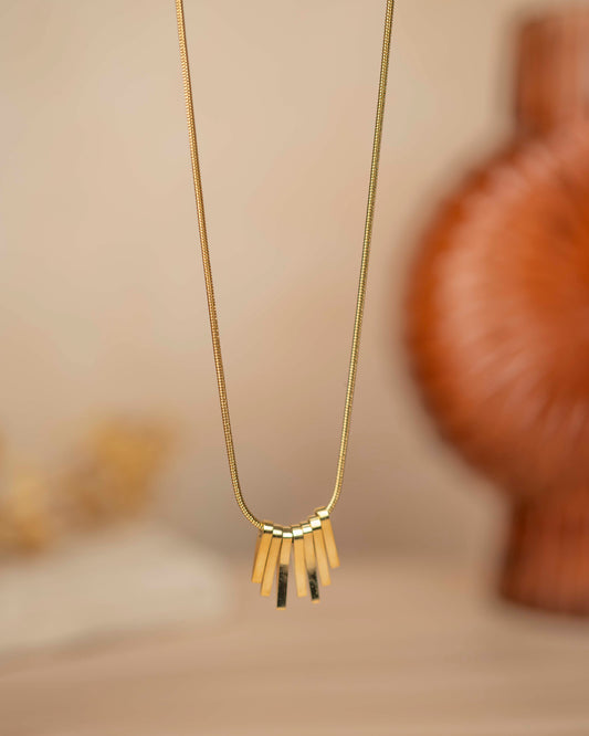 Eiti Jewels Golden Rhythm 18K Gold Plated Pendant Chain Set