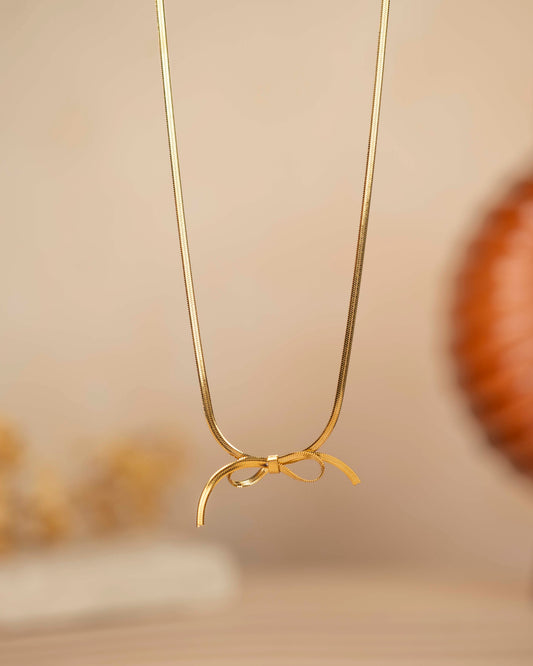 Eiti Jewels Bowy Charm 18K Gold Plated Pendant Chain Set