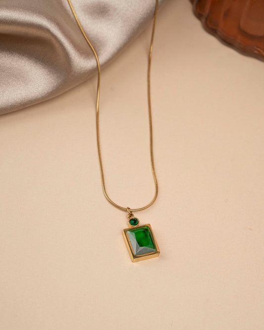 Eiti Jewels Emerald Envy 18K Gold Plated Pendant Chain